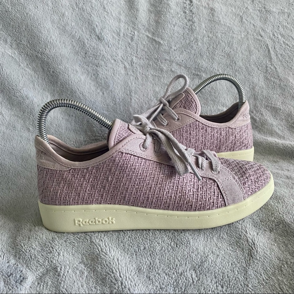 Reebok Lilac Woven Low-Top Sneakers with Cream Sole
